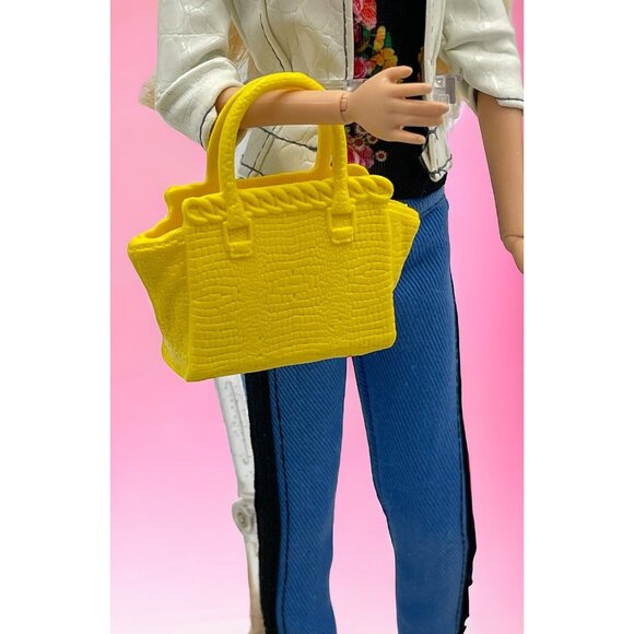 Barbie Doll Fashionista Accessory Yellow Handbag Diorama Mattel - Picture 2 of 8